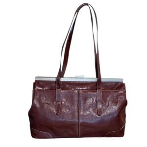 Kenneth Cole New York Brown Leather Shoulder Bag